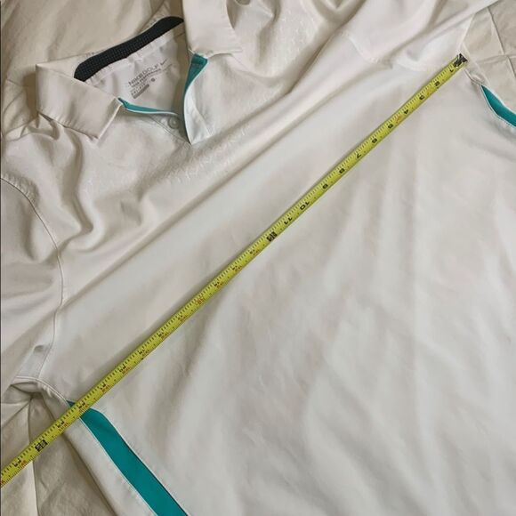 Nike GOLF TOUR PERFORMANCE, Men's White and Teal Polo Shirt, large - Picture 10 of 14